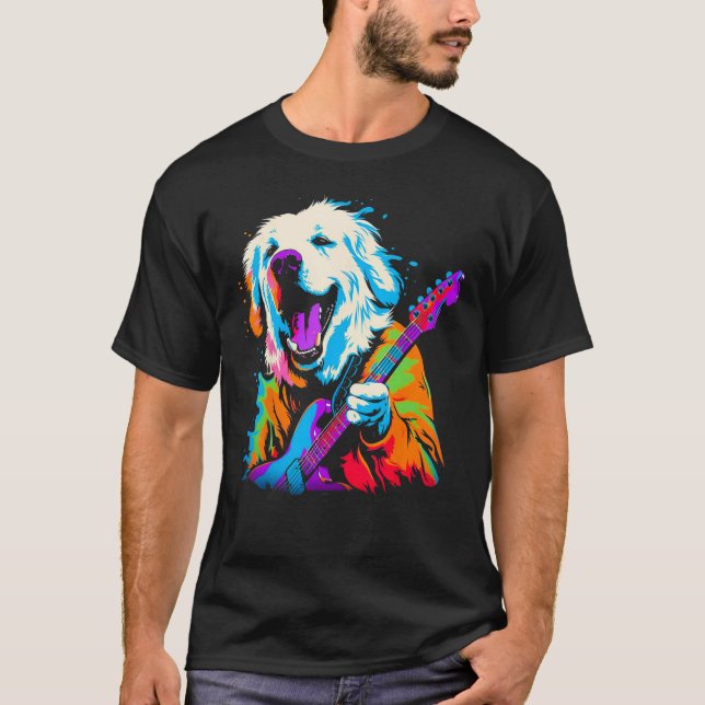 Camiseta Great Pyrenees Dog Guitar (Frente)