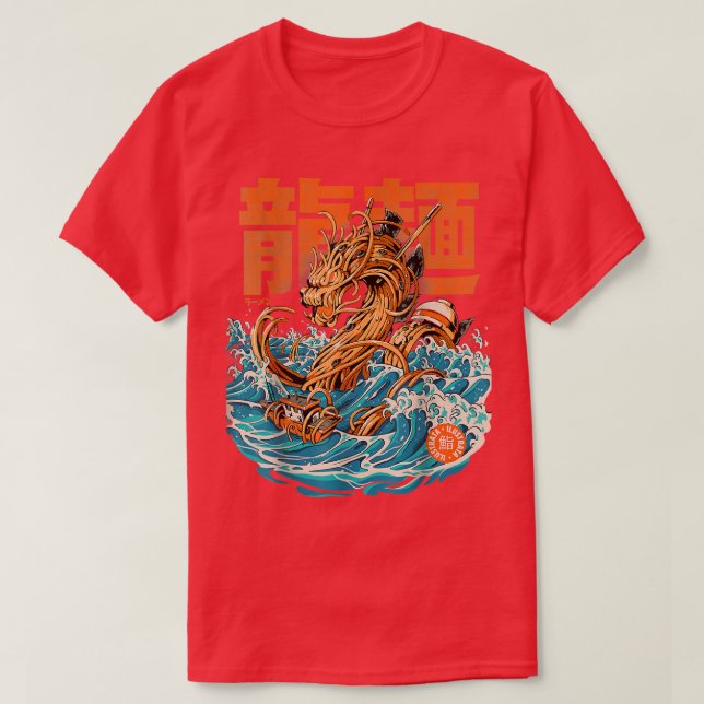 Camiseta Great Ramen Dragon Off Kanagawa Noodle Japanese Fo (Frente do Design)