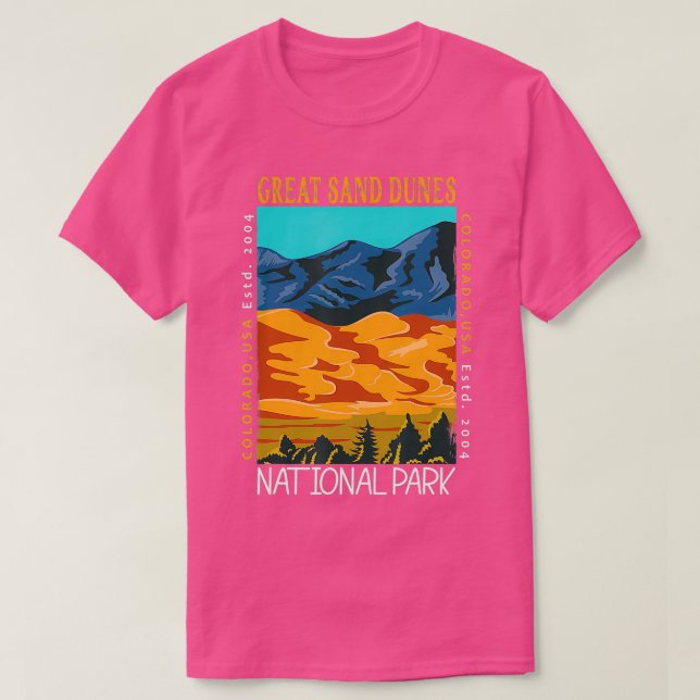Camiseta Great Sand Dunes National Park Colorado Distressed (Frente do Design)