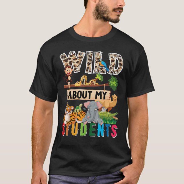 Camiseta Great Teacher Apparel Wild About My Students Safar (Frente)