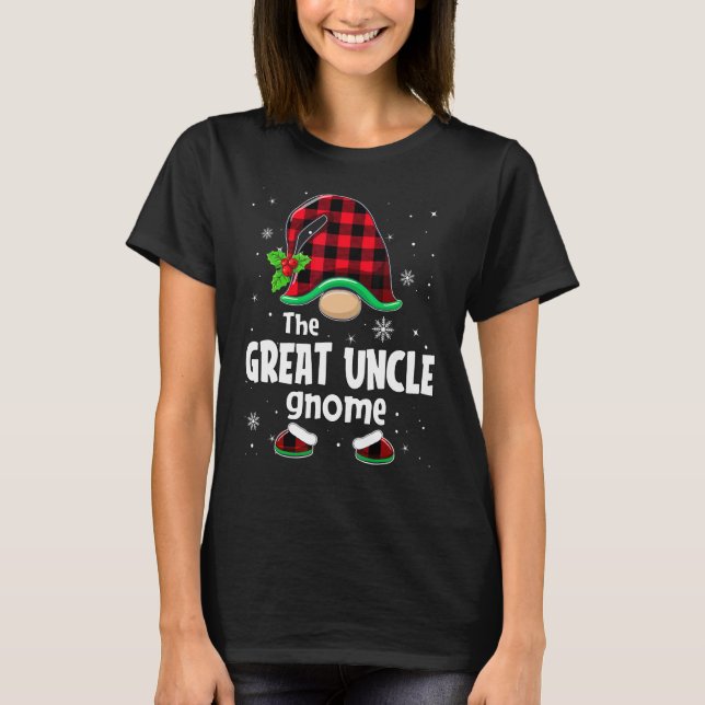 Camiseta Great uncle Gnome Buffalo Plaid Christmas Matching (Frente)