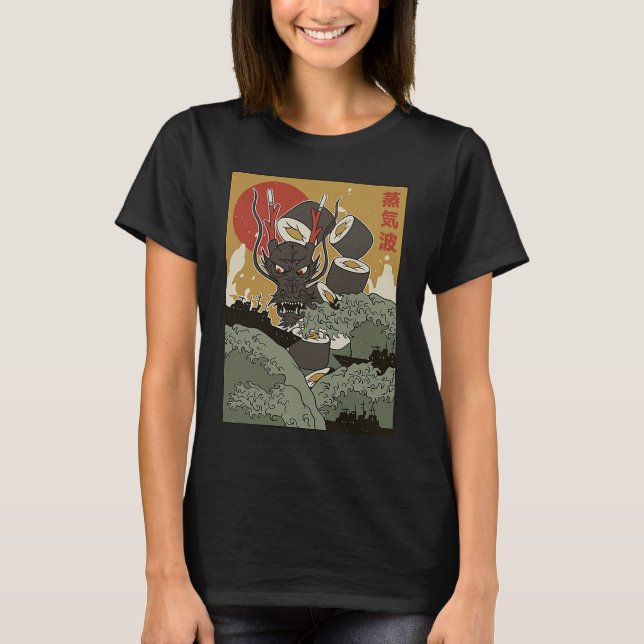 Camiseta Great wave of kanagawa Sushi Dragon Edo Period (Frente)