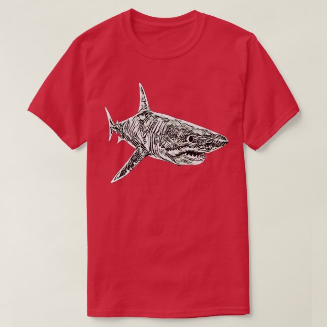 Camiseta Great White Shark Motif Sharks293  (Frente do Design)