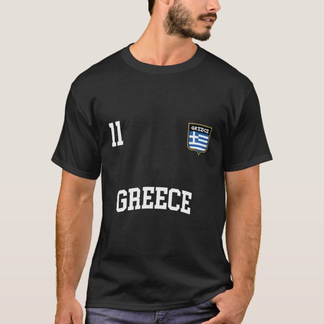 Camiseta Grécia 11: Equipe Grega De Futebol De Bandeira (Frente)