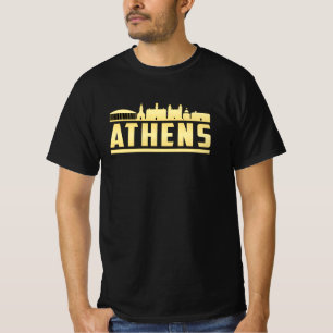 Camiseta Grécia de Atenas Skyline Cityscape Engraçado Pre
