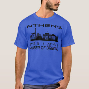 Camiseta Grécia de Coordenadas GPS do Skyline Atenas