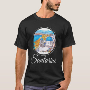 Camiseta Grécia de pintura Santorini Souvenir