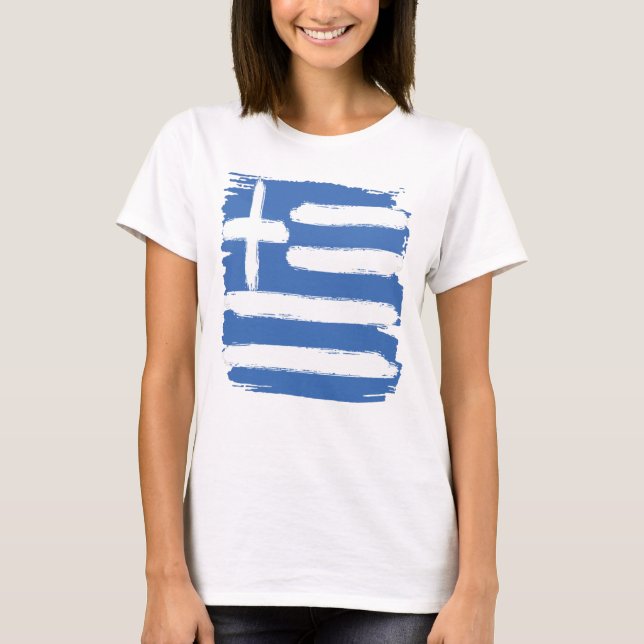 Camiseta Grécia de Sinalizador de Grunge Grega (Frente)