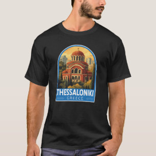Camiseta Grécia de Tessalónica Agios Pavlos Viagem Art Retr