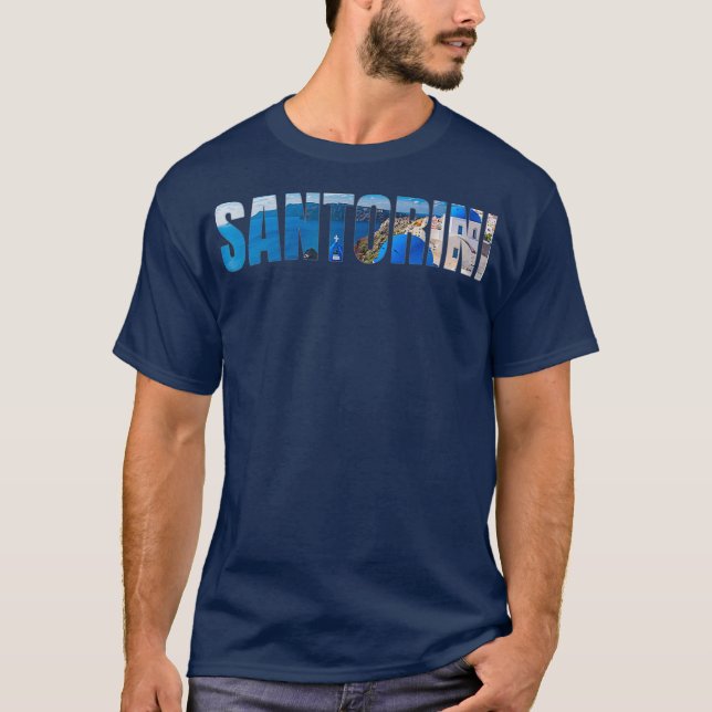 Camiseta Grécia do Mar Egeu na Grécia de Santorini (Frente)