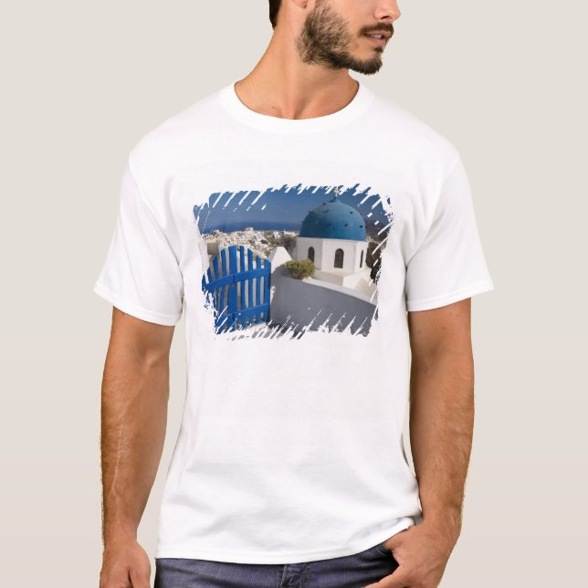 Camiseta Grécia e Ilha Grega de Santorini a partir do (Frente)