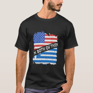 Camiseta Grécia EUA América Eu Sou Ambos Orgulho Grego Ele