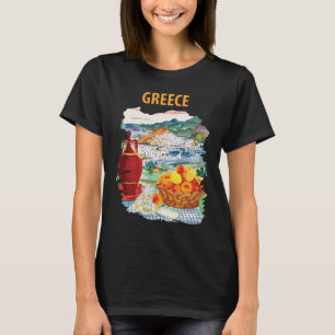 Camiseta Grécia Frutas Mediterrâneas Coloridas Viagem