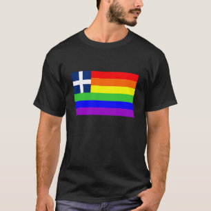 Camiseta grécia país gay orgulhoso da bandeira do arco-íris