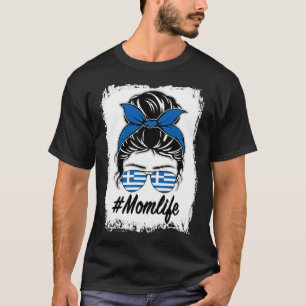 Camiseta Grécia Sinalizador Grego Mãe Mensagem Manhã Mãe Vi