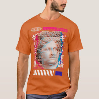 Camiseta Grécia Vaporwave, Estátua Grega Japonesa Adonis