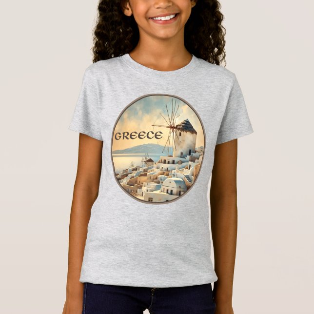 Camiseta Grécia Windmills de Mykonos (Frente)