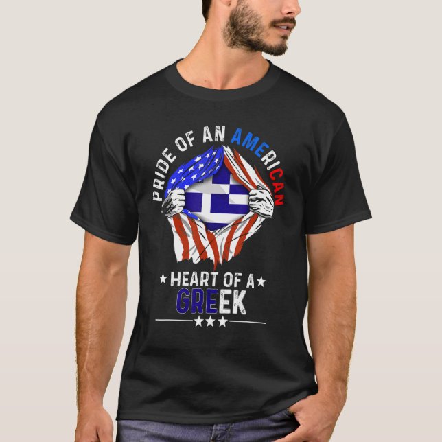 Camiseta Greek American America Pride Foreign Country Greec (Frente)