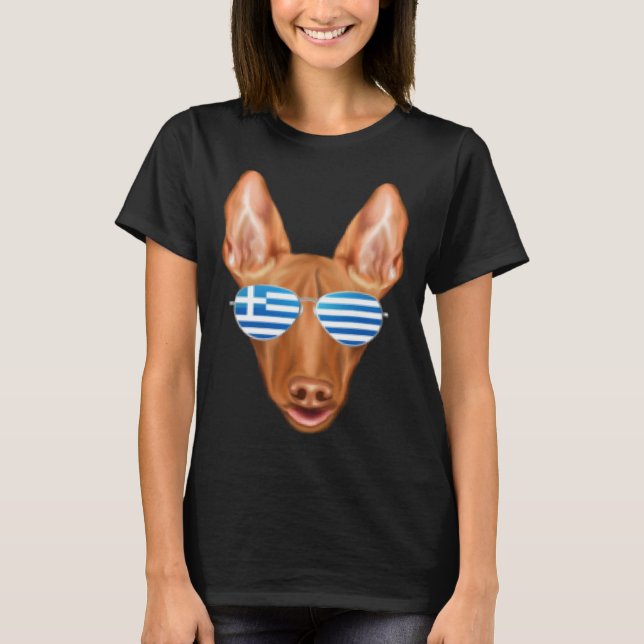 Camiseta Greek Flag Pharaoh Hound Dog Greece Pocket (Frente)