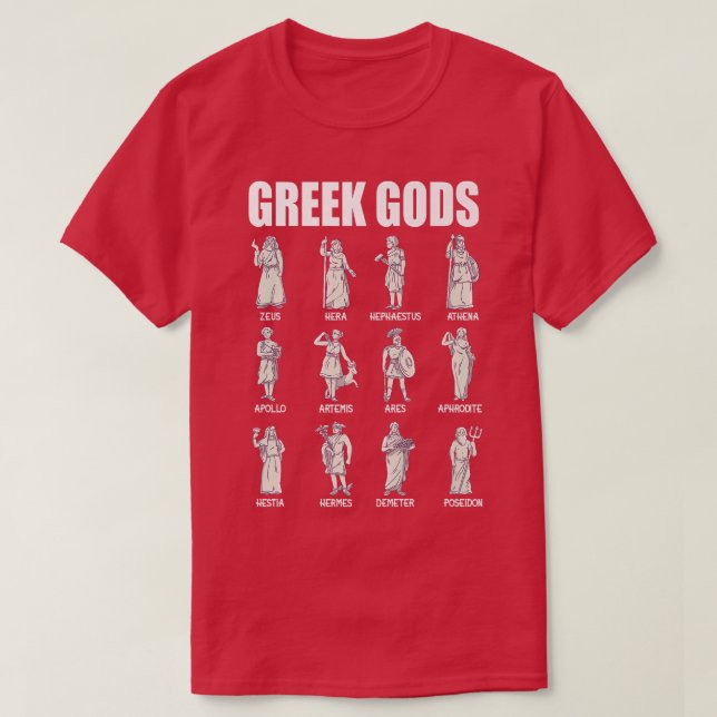 Camiseta Greek Gods and Goddesses Ancient Greek Mythology G (Frente do Design)
