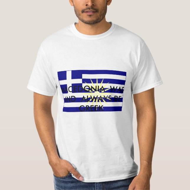 Camiseta Greek_Macedonia, MACEDÓNIA ERA   E SEMPRE B… (Frente)