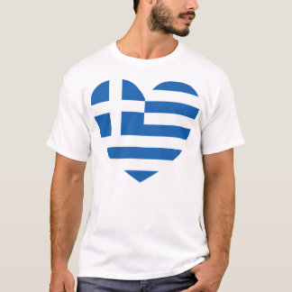 Camiseta Greek Pride Flag Love Heart