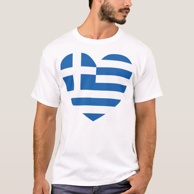 Camiseta Greek Pride Flag Love Heart (Frente)