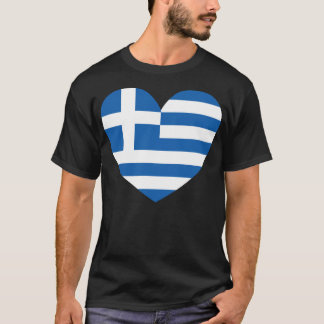 Camiseta Greek Pride Flag Love Heart