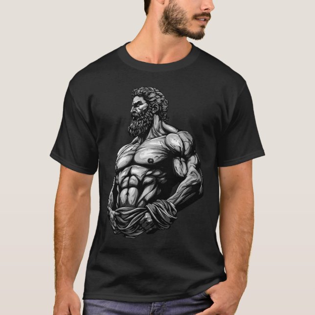 Camiseta Greek Warrior Bodybuilding Gym Muscles Fitness  (Frente)