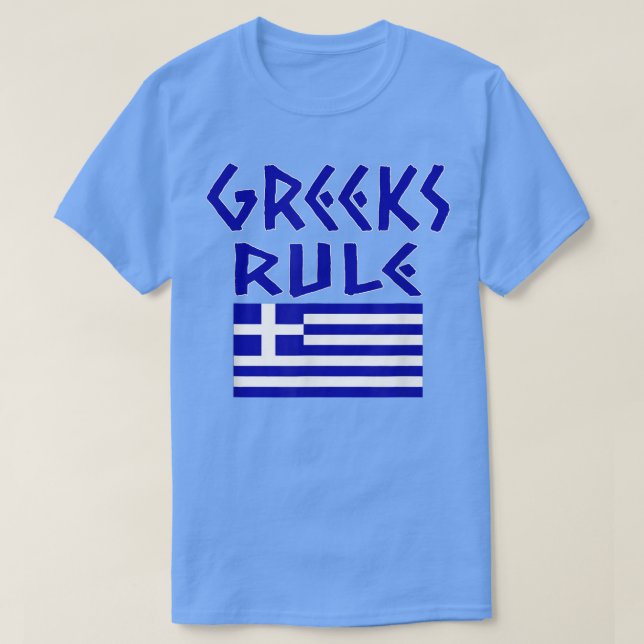CAMISETA GREEKS RULE HELLAS NATIONAL FLAG PRIDE HELLENIKA  (Frente do Design)