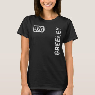 Camiseta Greeley Colorado 970 Area Code Retro