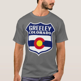Camiseta Greeley Colorado Retro Flag Blue