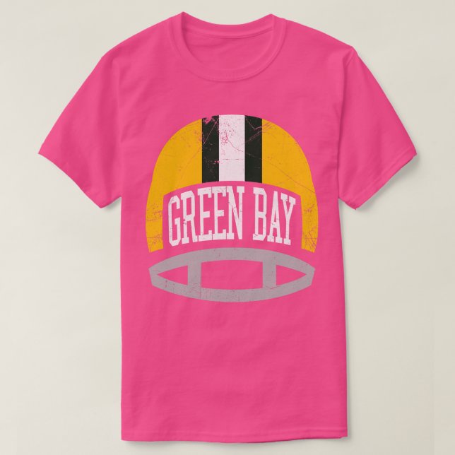 Camiseta Green Bay Retro Helmet Green (Frente do Design)
