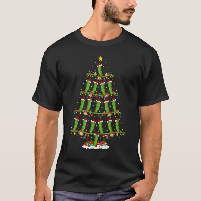 Camiseta Green Bean   Lights Xmas Santa Green Bean Christma (Frente)
