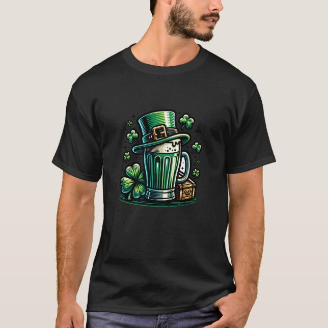 Camiseta Green Beer e Leprechaun Hat (Frente)