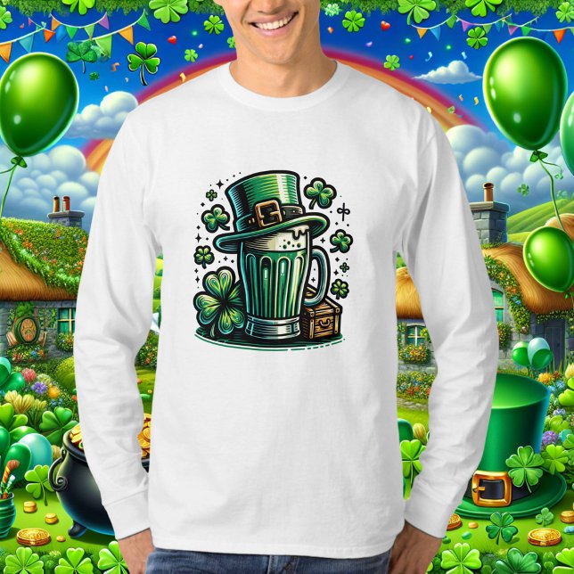 Camiseta Green Beer e Leprechaun Hat (Criador carregado)