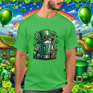 Camiseta Green Beer e Leprechaun Hat