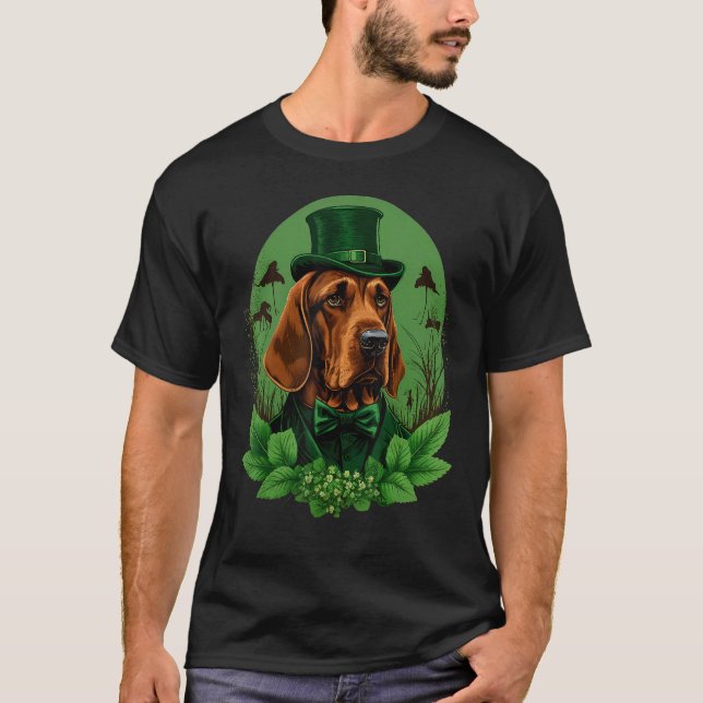 Camiseta Green Bloodhound shamrock on St Patricks Day Blood (Frente)