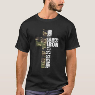 Camiseta Green Camo Iron Sharpenes Iron Christian Verse Fam