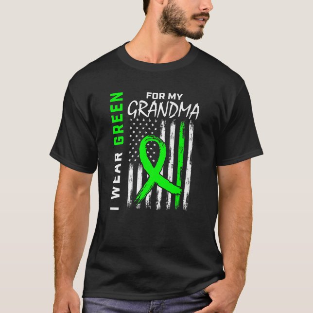 Camiseta Green Cerebral Palsy Awareness Grandma American Fl (Frente)