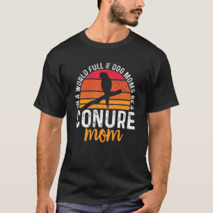 Camiseta Green Cheek Conure Mãe Retro Vintage Parrot Bird S