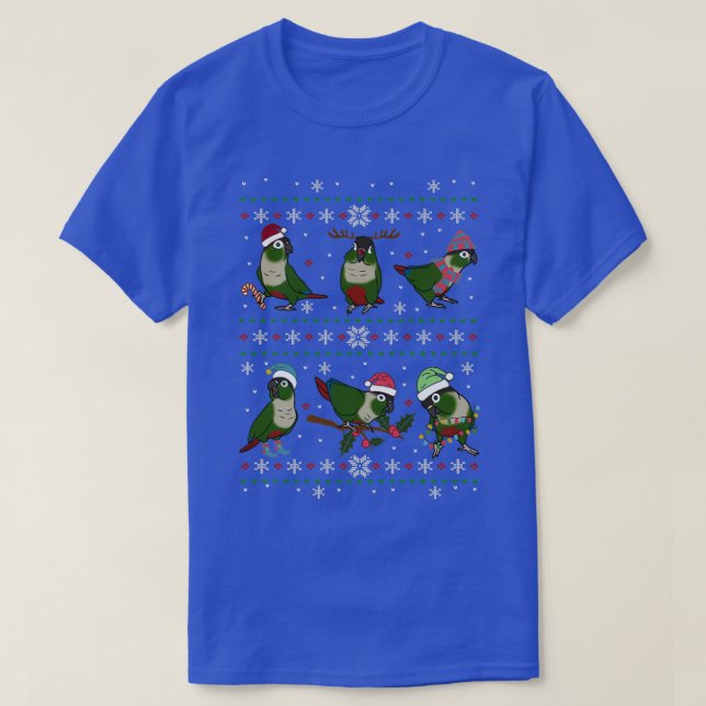 Camiseta Green Cheeked Conure - Natal Feio (Frente do Design)