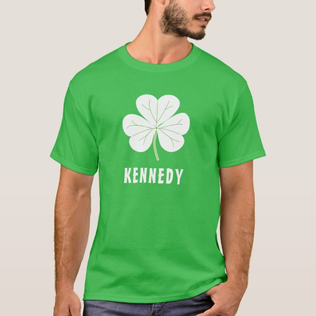 Camiseta Green Clover Shamrock Irlanda - Nome personalizado (Frente)