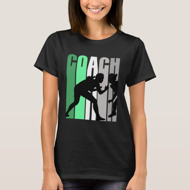 Camiseta Green Coach Of Wrestling Instructor Wrestling Pret (Frente)