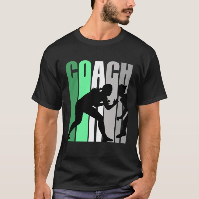 Camiseta Green Coach Of Wrestling Instructor Wrestling Pret (Frente)