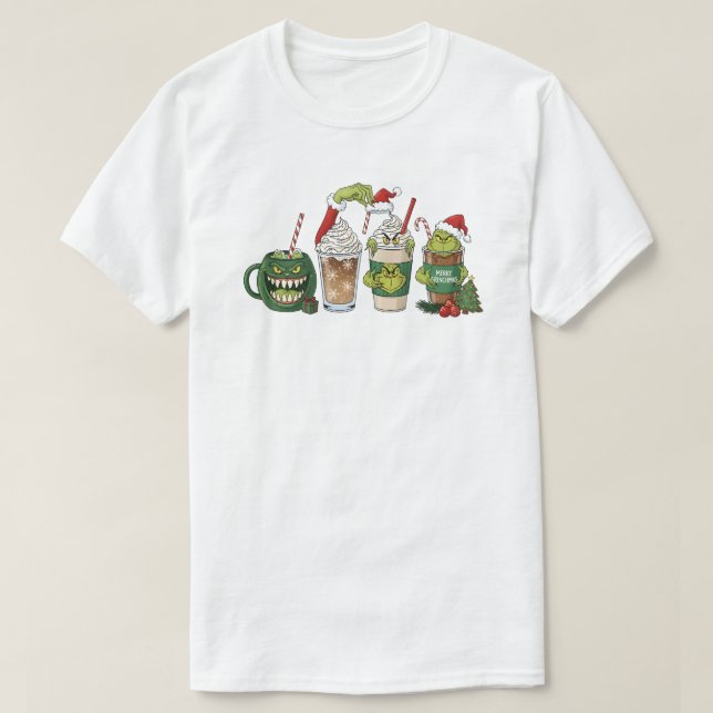Camiseta Green Coffee Drink, Funny Holiday Caffeine Design (Frente do Design)