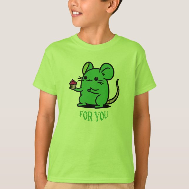 Camiseta Green Cupcake Mouse for You (Frente)
