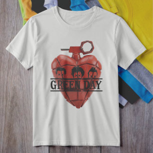 Camiseta Green Day Coração Vermelho Granada Punk Rock