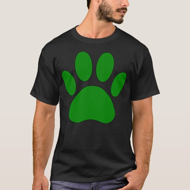 Camiseta Green Dog Paw Print (Frente)