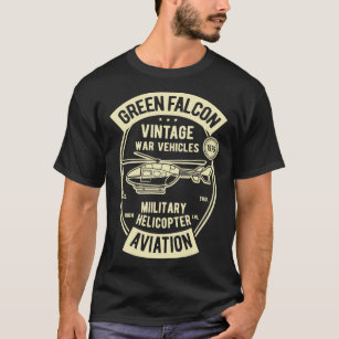 Camiseta Green Falcon Vintage War Vehicles Military Helicop